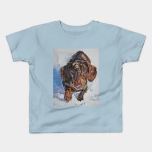 Dachshund Fine Art Painting Kids T-Shirt